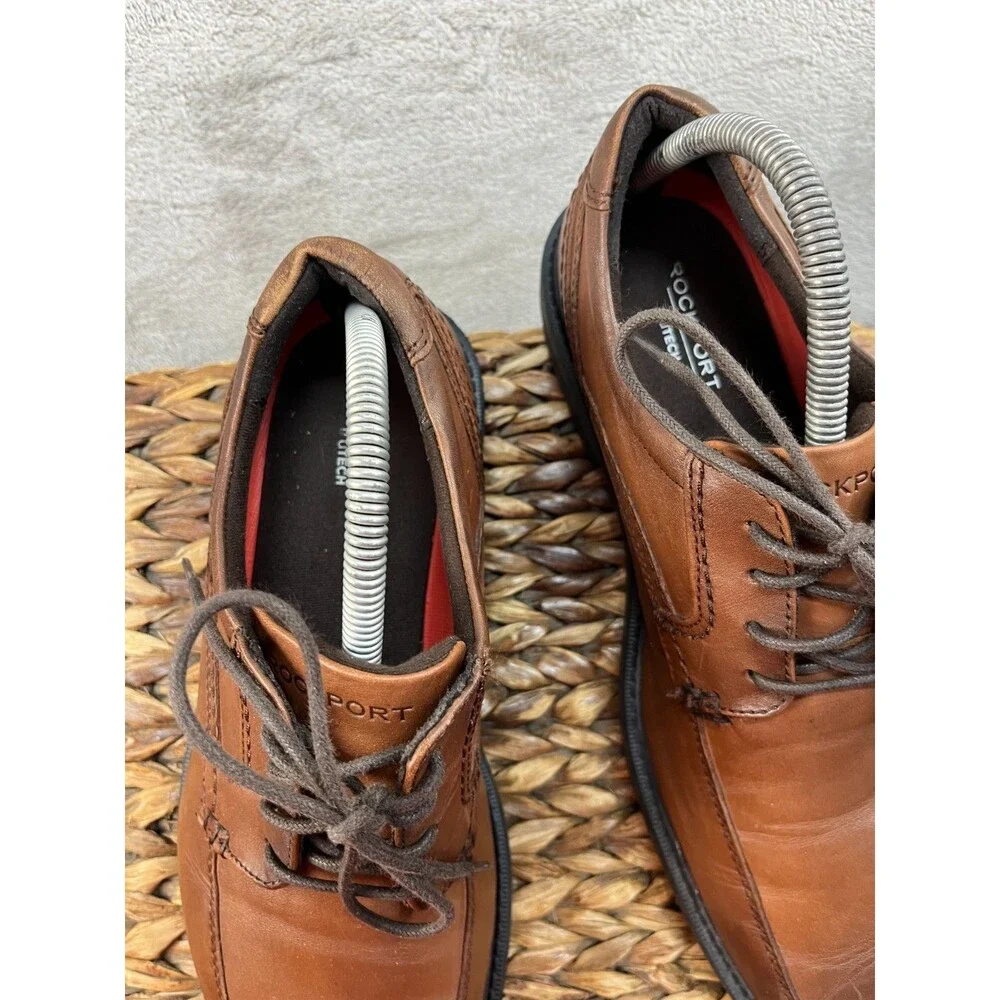 Rockport Dressports Shoes Men 9M Brown Leather Oxford Comfort